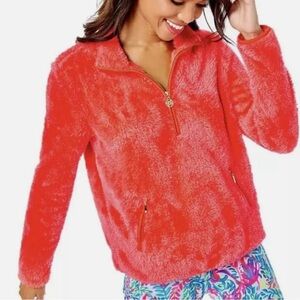 Lilly Pulitzer Skipper Sherpa Popover Ruby